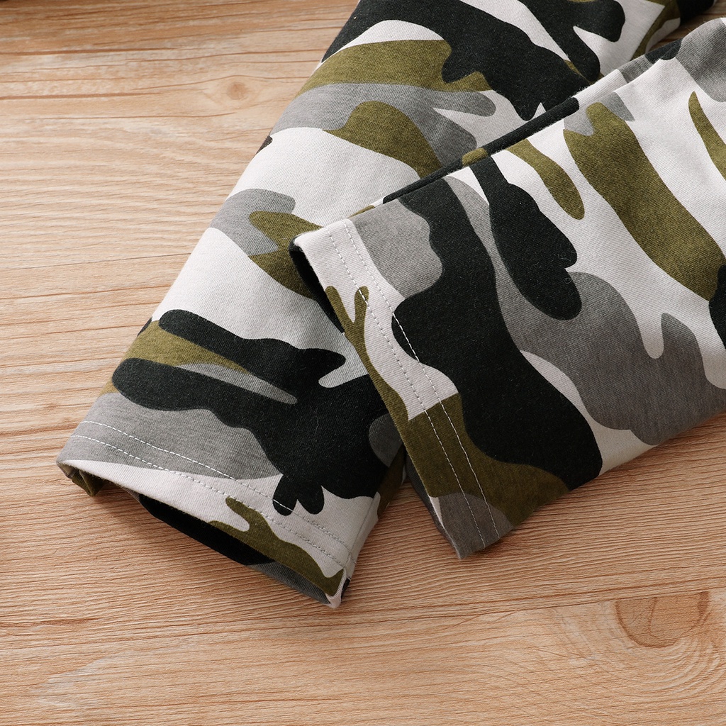 Set Đồ Mùa Thu 2 Món Gồm Áo Tay Dài In Chữ + Quần Dài In Họa Tiết Rằn Ri Cho Bé Trai 1-6 Tuổi