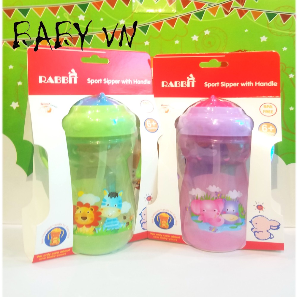 Bình nước 2Q hình thú 360ML - HC713 - RABBIT - HACO BABY - BABY VN