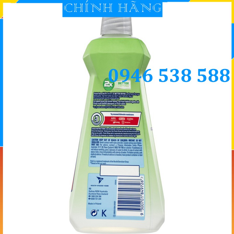 Nước làm bóng Finish Eco 0% 400ml, dung dịch dầu làm bóng bát finish hữu cơ, nước làm bóng bát chén finish eco hữu cơ