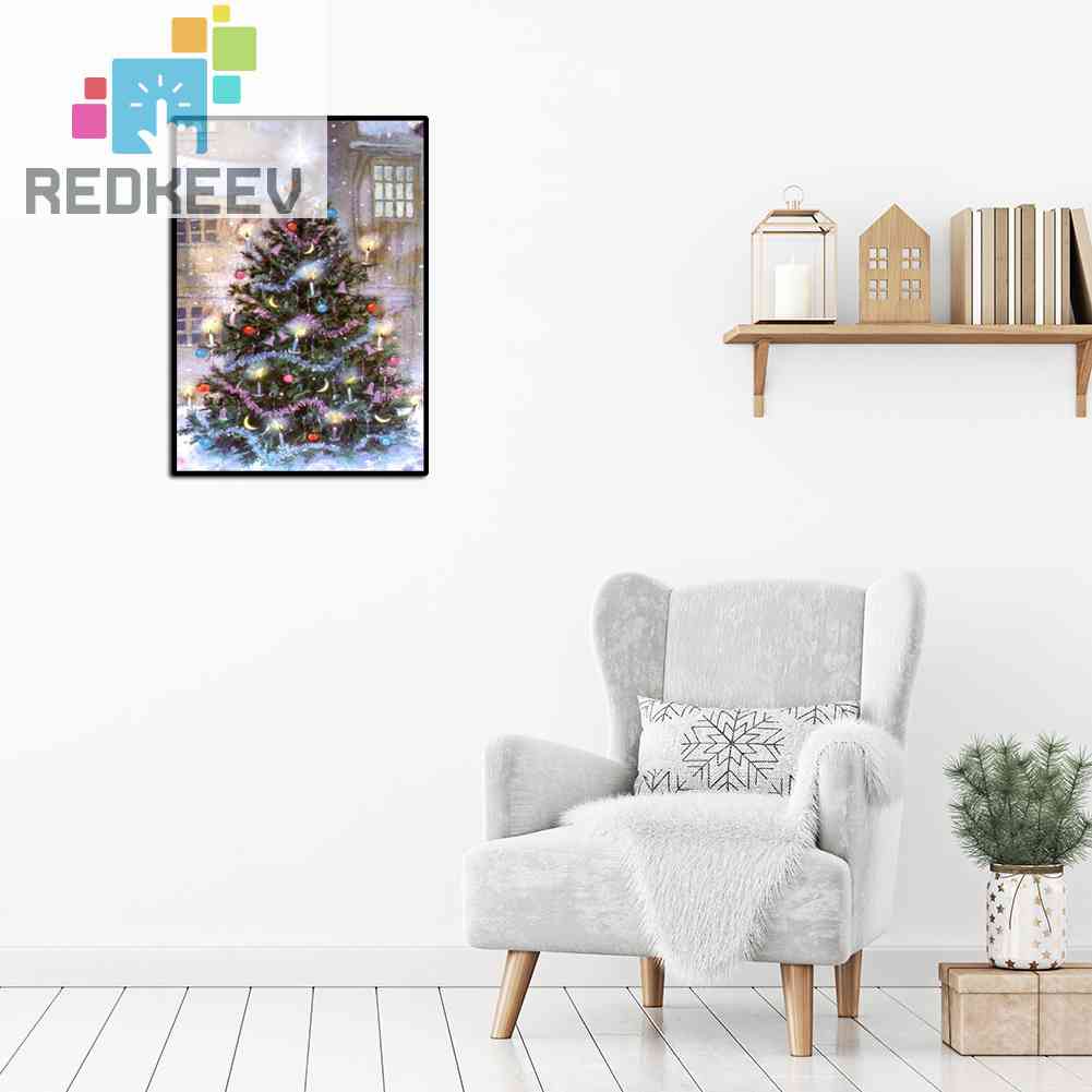 Tranh Đính Đá Kim Cương Toàn Bộ 5D DIY Hình Vẽ Giáng Sinh