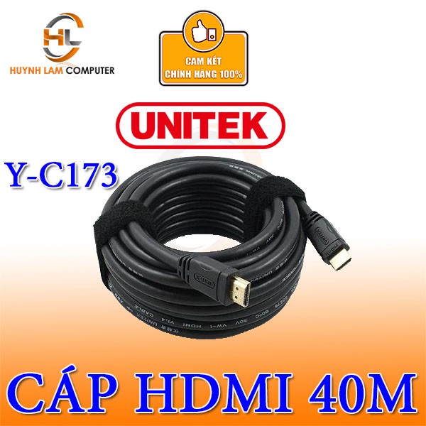 Cáp HDMI 40m Unitek Y-C173 hỗ trợ 4K*2K - Hàng chính hãng