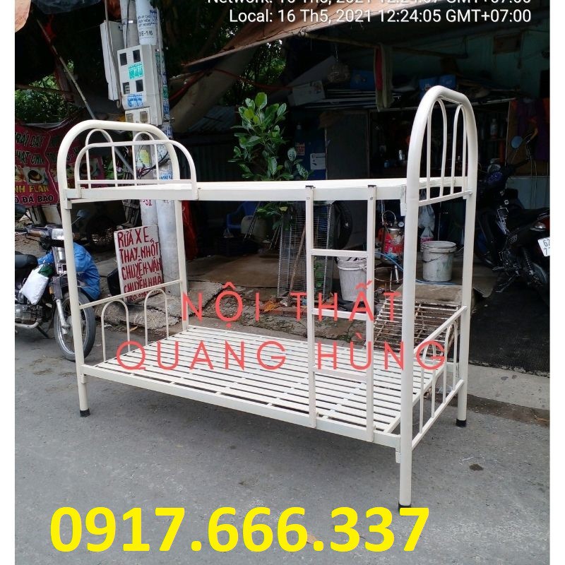 Giường sắt 2 tầng 1m/1m dành cho gia đình giá rẻ - Giao hàng hỏa tốc trong ngày