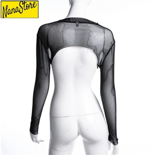 Áo croptop vải lưới dài tay