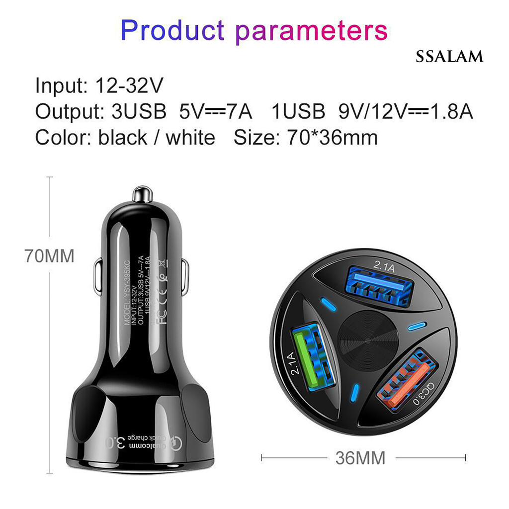 Tẩu Sạc Nhanh qc3.0 3 Trong 1 Cho Điện Thoại