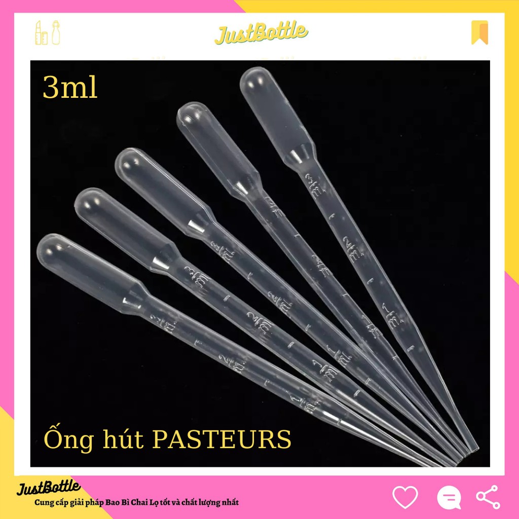 Ống hút nhỏ giọt hút dung dịch nước mỹ phẩm dùng trong phòng thí nghiệm 3ml - Pipet pasteur