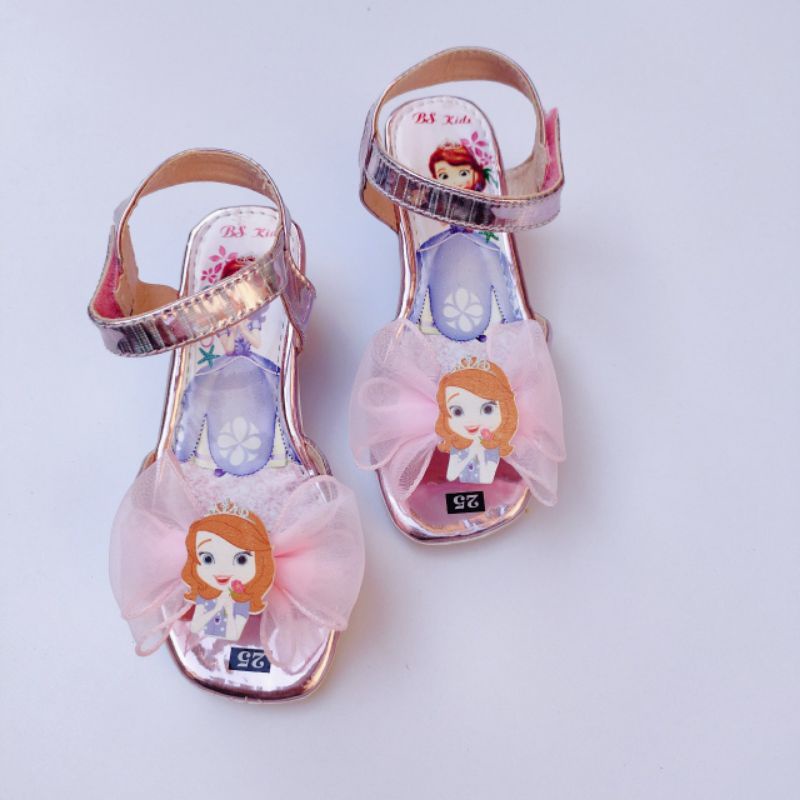 giày cao gót elsa đính lơ cho bé đế 2cm đủ sz 21 đến 35 mã 10