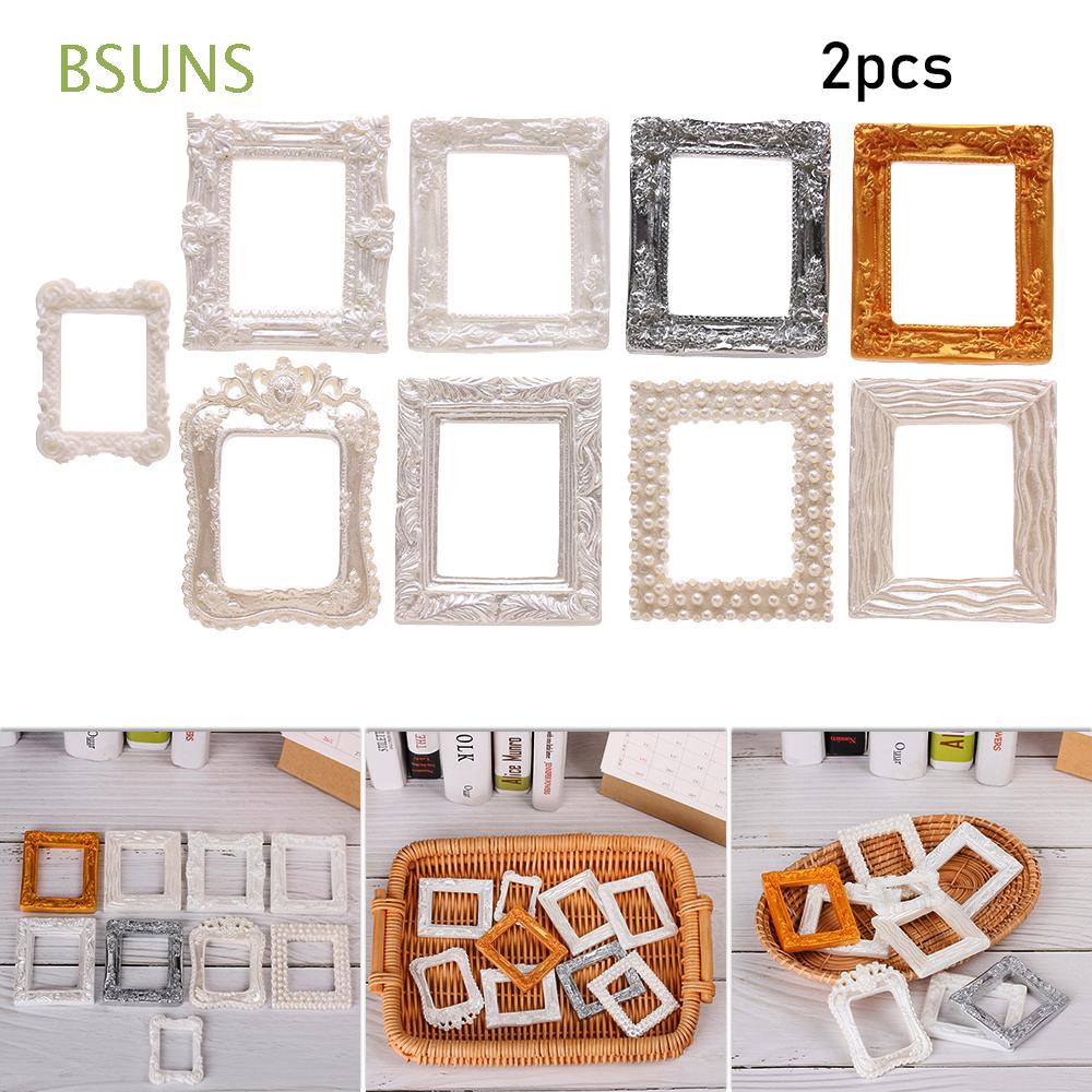 BSUNS 2pcs 9 styles Mini Crafts Children Gift Toy 1/12 Resin Photo Frame