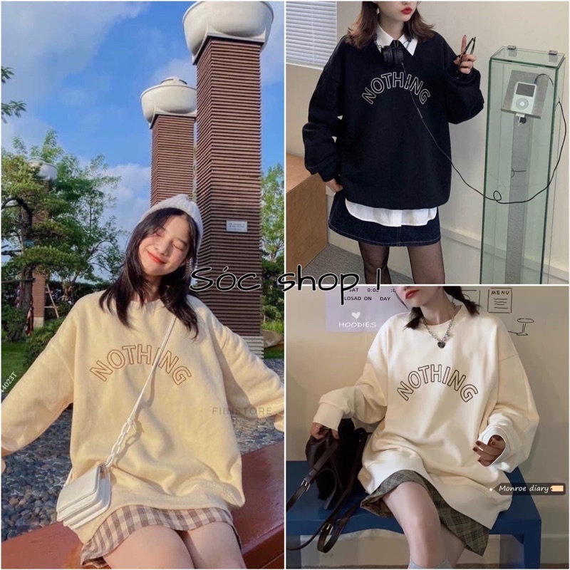 Áo Sweater Unisex NOTHING From Rộng (Ảnh Thật Video Tự Chụp) | BigBuy360 - bigbuy360.vn