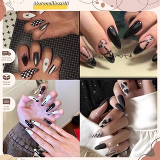 Nailbox ,10 móng up thiết kế tông đen.