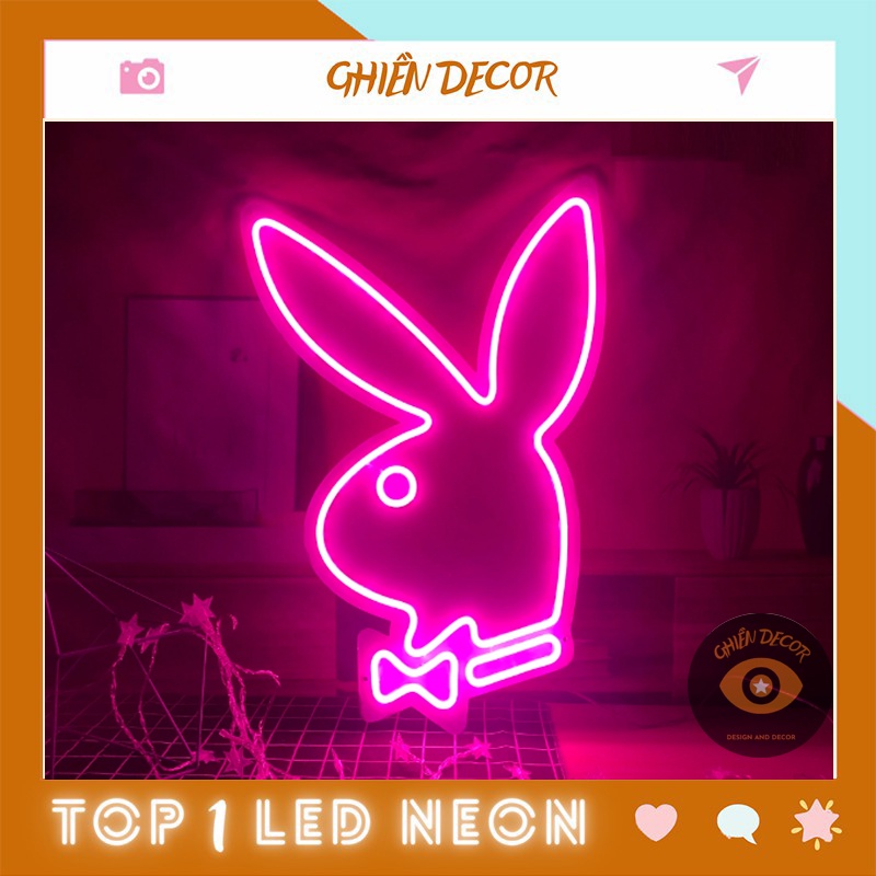 Đèn led Neon trang trí hình Play Boy| Đèn neon trang trí phòng ngủ, treo tường