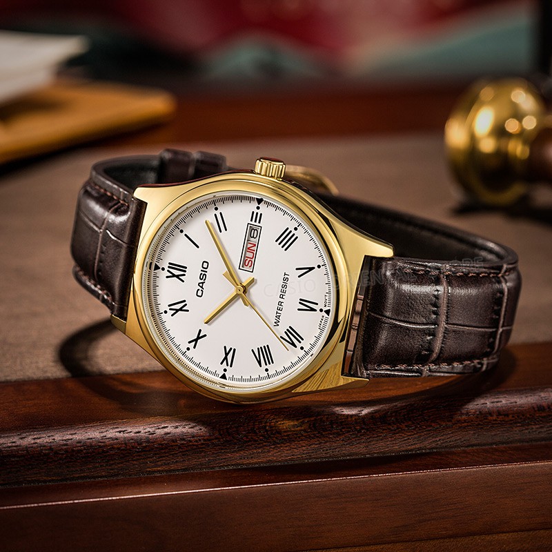 Đồng hồ nam Casio chính hãng MTP-V006, dây da | BigBuy360 - bigbuy360.vn