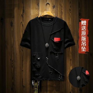 Áo Thun Nam Tay Ngắn Rách Cá Tính Phong Cách Hip Hop Y520.Vn