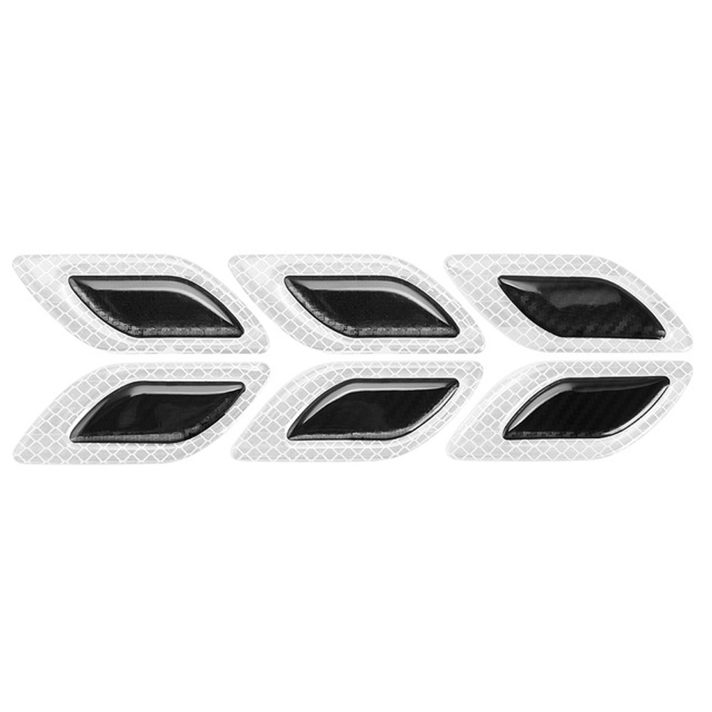 Set 6 Dải Dán Phản Quang 3d Cảnh Báo An Toàn Bằng Sợi Carbon Chống Va Chạm Cho Xe Hơi / Xe Tải