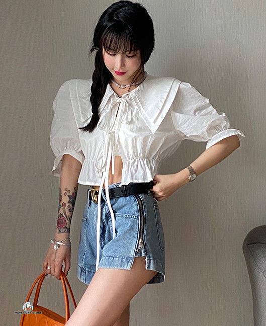 Set Áo Cổ Búp Bê Và Áo hai dây Họa Tiết Hoa Phong Cách Hàn Quốc Cho Nữ