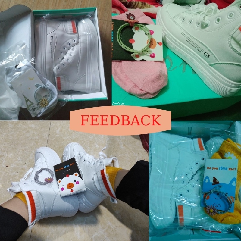 Giày thể thao nữ, giày độn đế nữ đế bằng bánh mì da mềm màu đen trắng năng động trẻ trung hot trend đẹp DVT 1017705