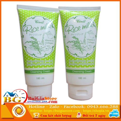 Sữa rửa mặt gạo Civic Rice milk Thái Lan 180ml