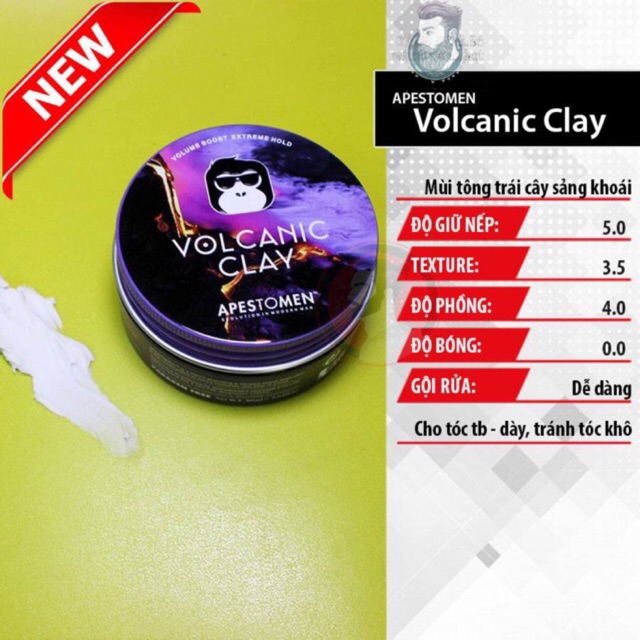 ✅[Chính Hãng Tem SMS] Sáp Vuốt Tóc Volcanic Clay V4 Nắp Nhôm - Wax Apestomen Volcanic Clay