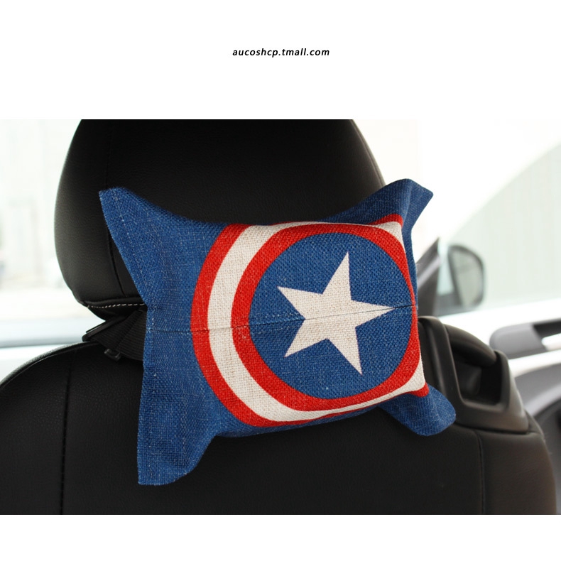 Hộp Đựng Khăn Giấy Bằng Vải Lanh Họa Tiết Batman Captain America Ốp