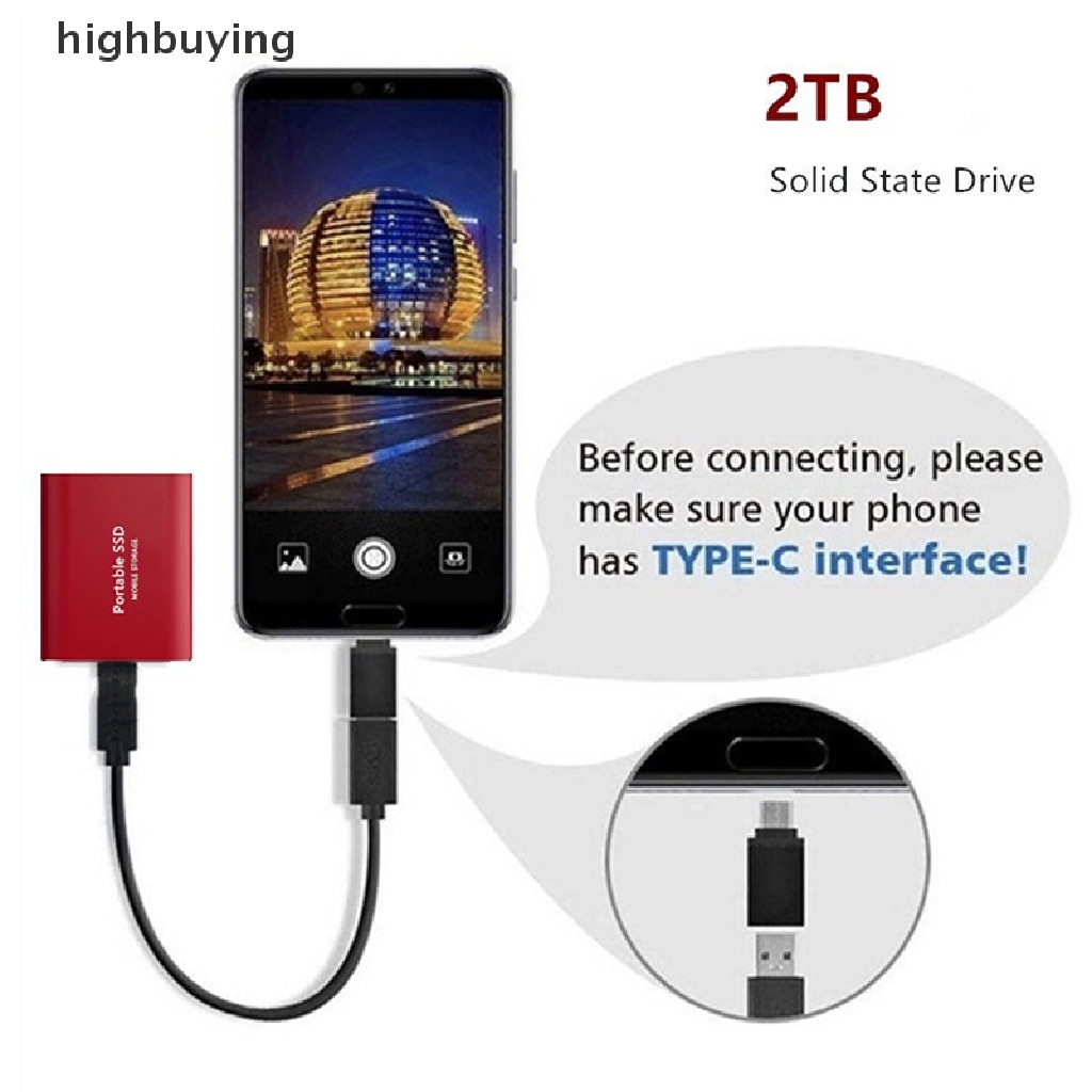 Ổ cứng di động SSD USB 3.1 loại C 4TB/2TB/1TB/500GB