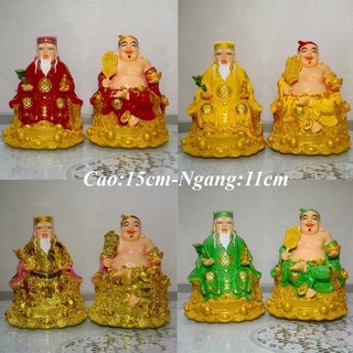 Bộ tượng hai ông thần tài thổ địa mẩu chéo chân