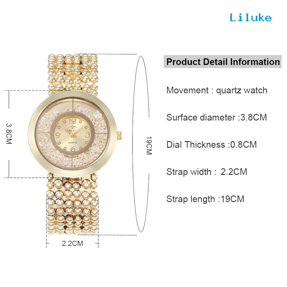 Đồng Hồ Quartz Chạy Kim Đính Đá Sang Trọng