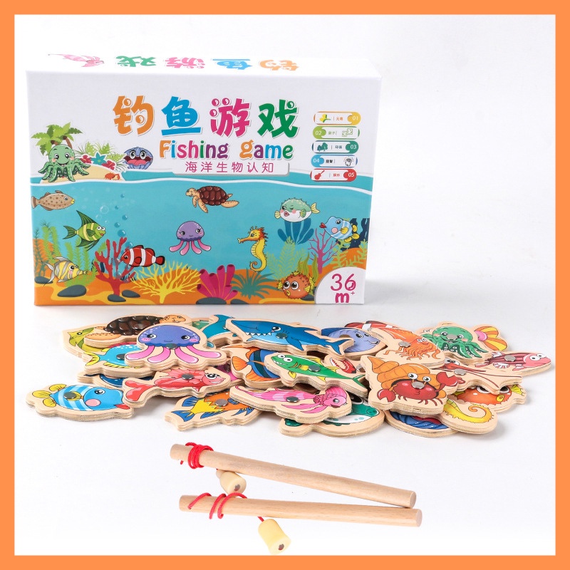 Bộ Đồ Chơi Câu Cá Nam Châm Gỗ Cho Bé