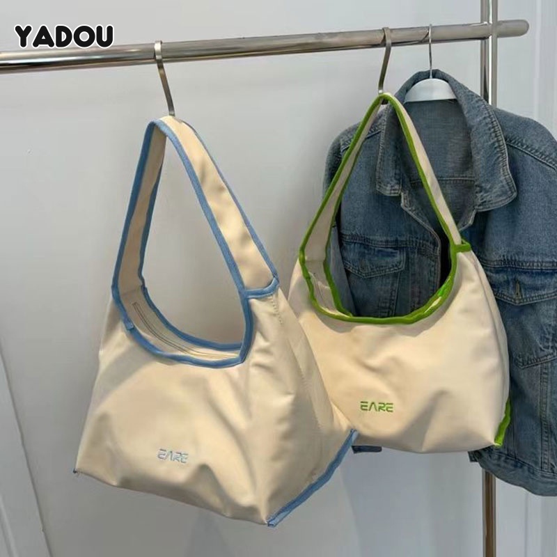 Túi tote vải canvas Yadou đeo vai thời trang niche Hàn Quốc xinh xắn cho nữ đơn giản sức chứa lớn