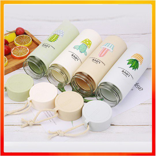 [CHỐNG VỠ] Bình Đựng Nước Giữ Nhiệt Thuỷ Tinh Nhỏ Xinh Vỏ Chống Vỡ | BigBuy360 - bigbuy360.vn