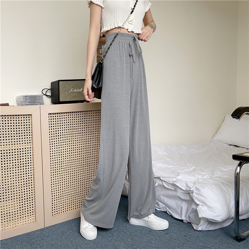 Xiaozhainv Quần Dài Ống Rộng Lưng Cao Thời Trang Cho Nữ