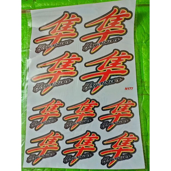 Bộ tem dán hayabusa màu đỏ new