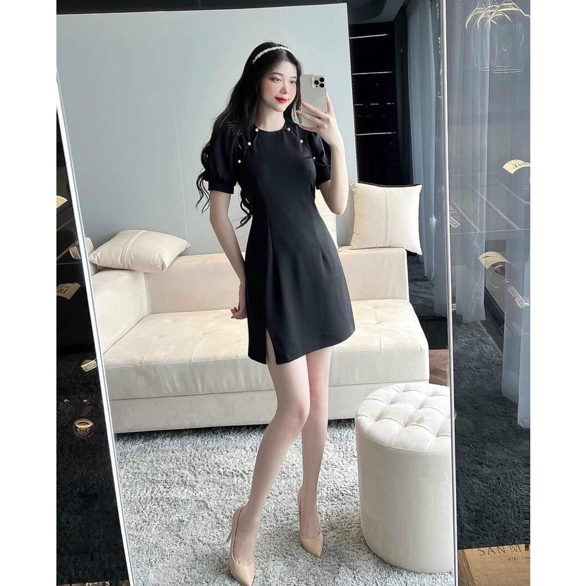 Đầm Váy Nữ Chất Lụa Nhung Sườn Xám Cách Tân Đính Hạt Cườm Thời Trang Kiểu Cách Đi Chơi, Đi Dự Tiệc Hoặc Công Sở