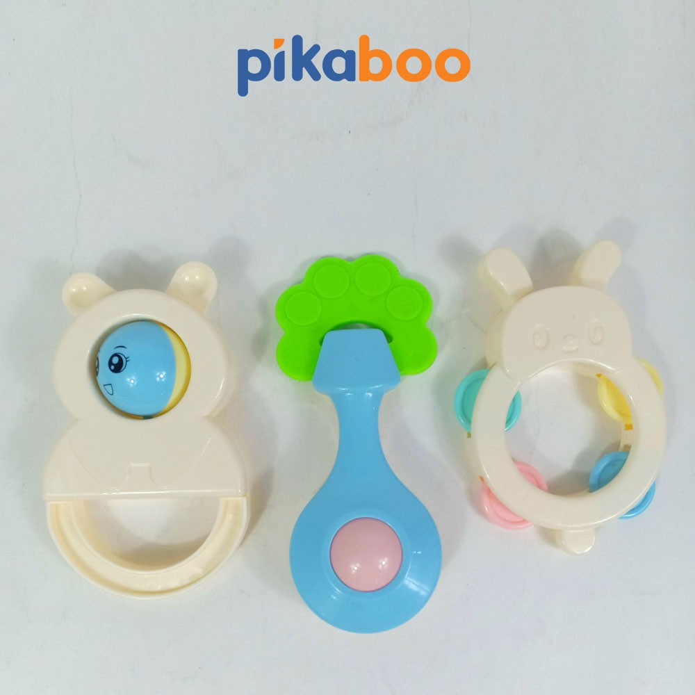 Đồ chơi xúc xắc lục lạc Pikaboo cao cấp 8 món thiết kế từ nhựa ABS màu sắc phong phú giúp kích thích thị giác