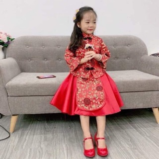 Áo dài đỏ tết 2019
