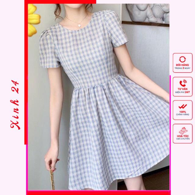 Váy xòe, Đầm xòe sọc kẻ caro thiết kế trẻ trung | BigBuy360 - bigbuy360.vn
