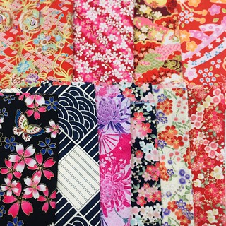 Vải cotton họa tiết Nhật Bản size 30 * 50cm .