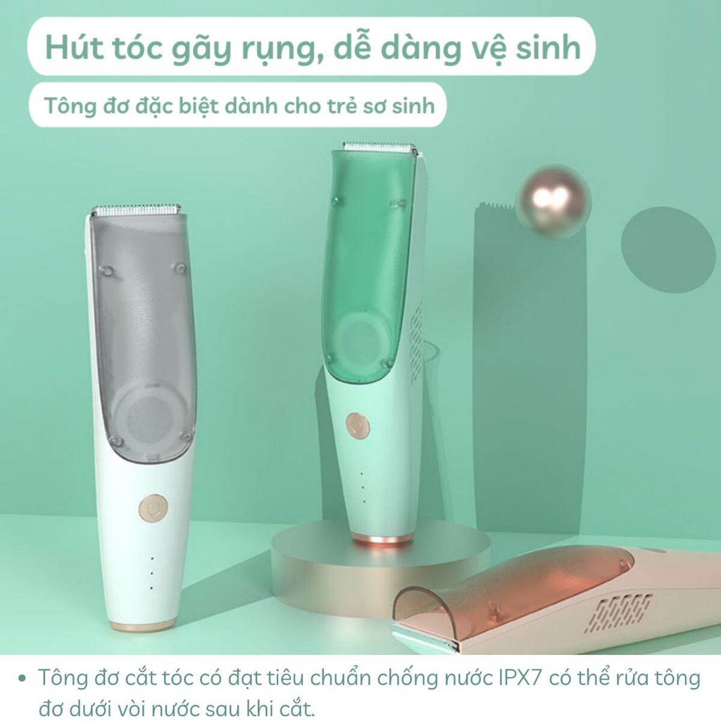 Tông Đơ Cắt Tóc Cho Bé MISUTA Hút Tóc Tự Động Kèm Phụ Kiện Cao Cấp