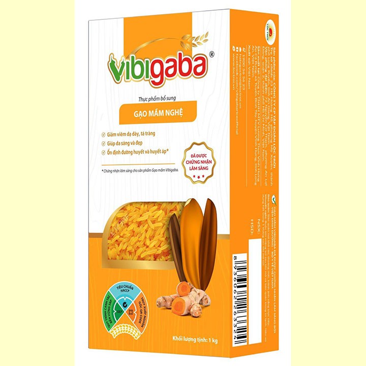 Gạo mầm Vibigaba nghệ 1kg - Tốt cho dạ dày, sáng da