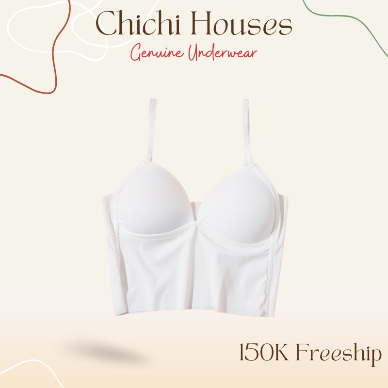 Áo Bra Nữ 2 Dây Chichi Bra Dáng Ôm Gân Tăm Nâng Ngực Cổ V Có Sẵn Đệm Tôn Dáng Vòng Một - 556