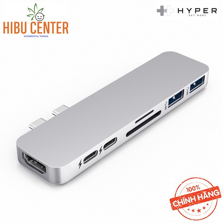 [Cho Macbook Pro/ Air] USB-C Hub Cổng Chuyển HyperDrive Duo 7-in-2 GN28B - Follow HIBUCENTER Giảm 5%