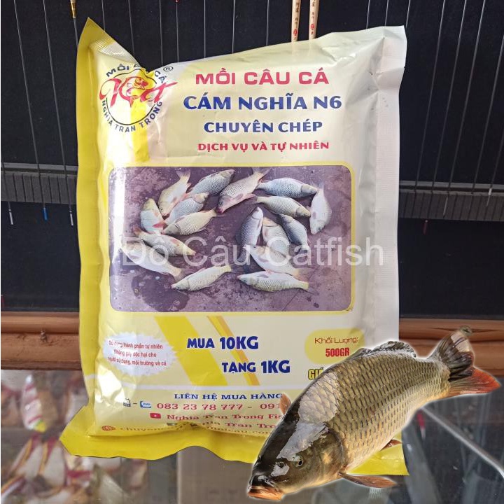 GÓI Mồi Câu Cá Chép Nghĩa N6 500gr-cám câu cá chép-mồi câu cá chép