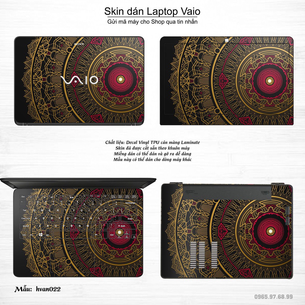 Skin dán Laptop Sony Vaio in hình Hoa văn nhiều mẫu 4 (inbox mã máy cho Shop)