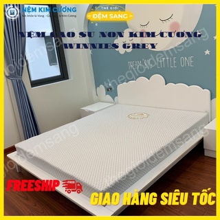 Nệm cao su non than hoạt tính WINNIES GREY chính hãng đệm Kim Cương chất lượng tốt giá rẻ thoáng mát dùng bốn mùa CS108