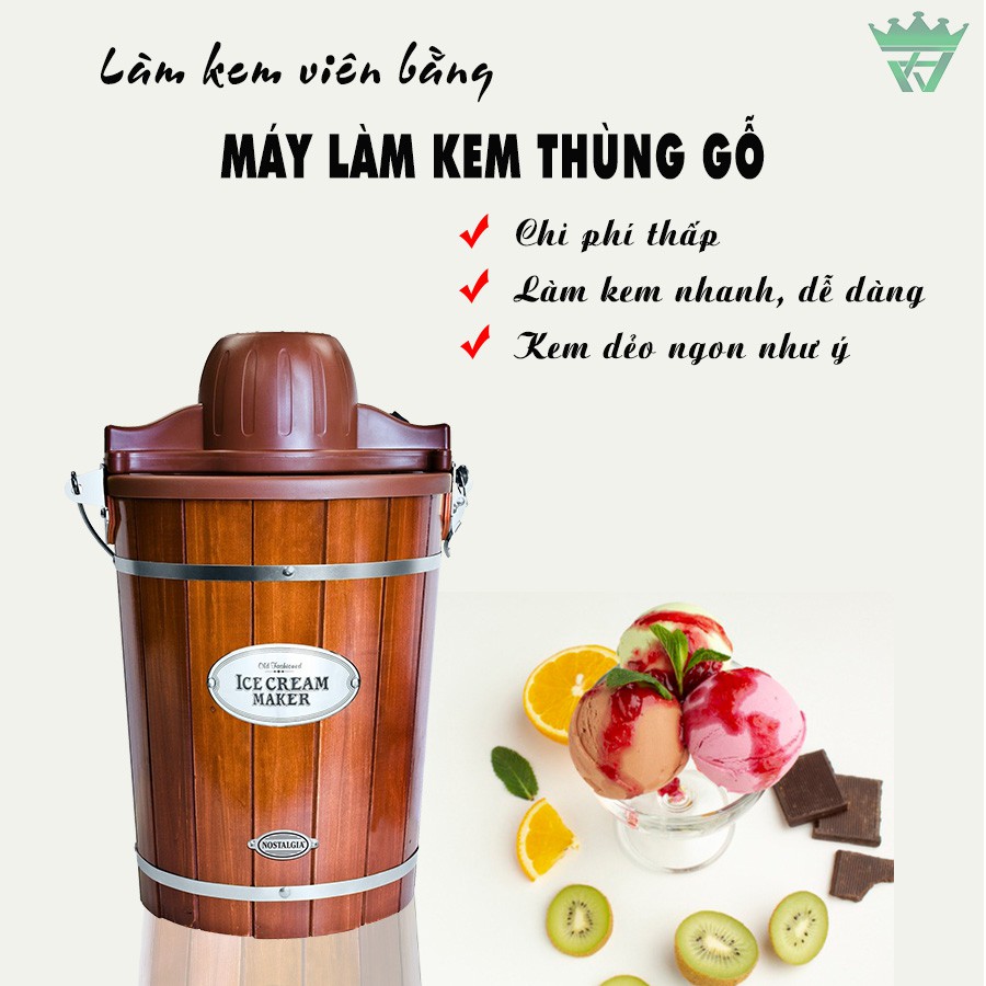 Máy Làm Kem Thùng Gỗ Siêu Rẻ Hiện Đại Nhất Thị Trường