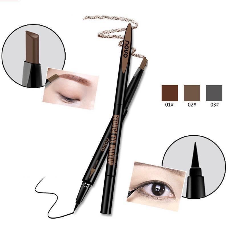 Chì Kẻ Mày 2in1 NoVo Makeup Seduce (Kẻ Mày + Kẻ Mắt):Màu 2