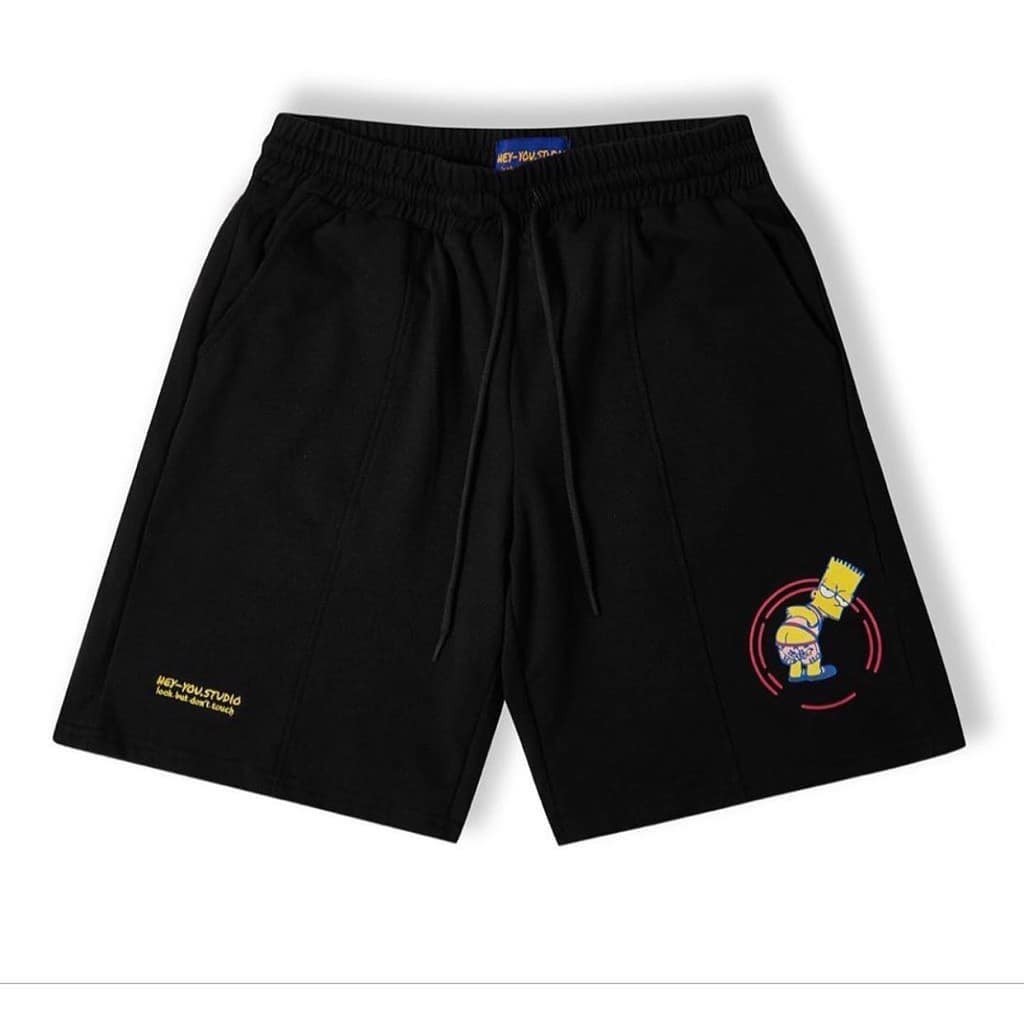 Quần Short Simpsons Thêu - Short Hey You Studio Streetwear Local Brand