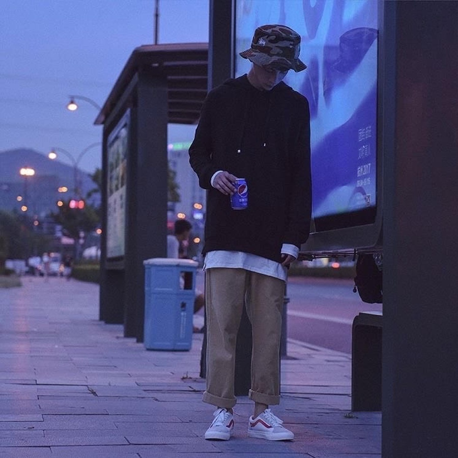 Quần Kaki Nam Nữ Ống Suông Basic Unisex - Kiểu quần baggy nam ống rộng màu đen và be All.Streetwear