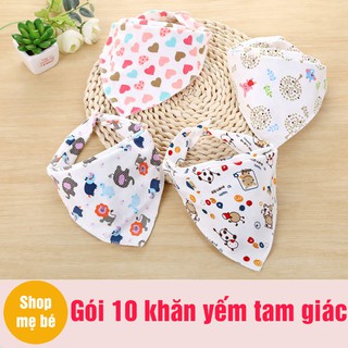 Gói 10 khăn yếm tam giác xô cúc bấm