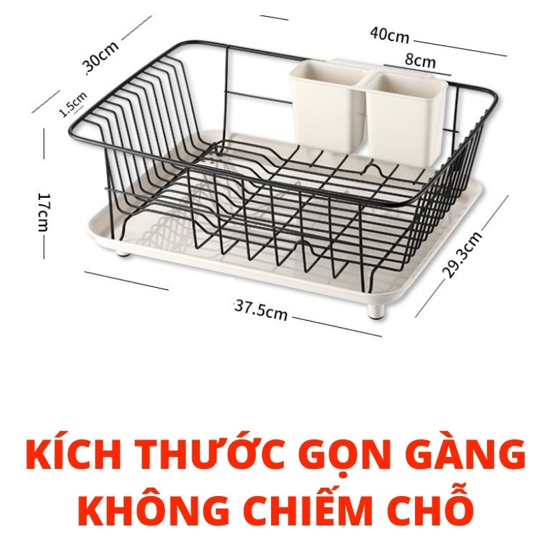 Rổ Úp Chén Bát Inox 304 Thông Minh Có Khay Hứng Nước