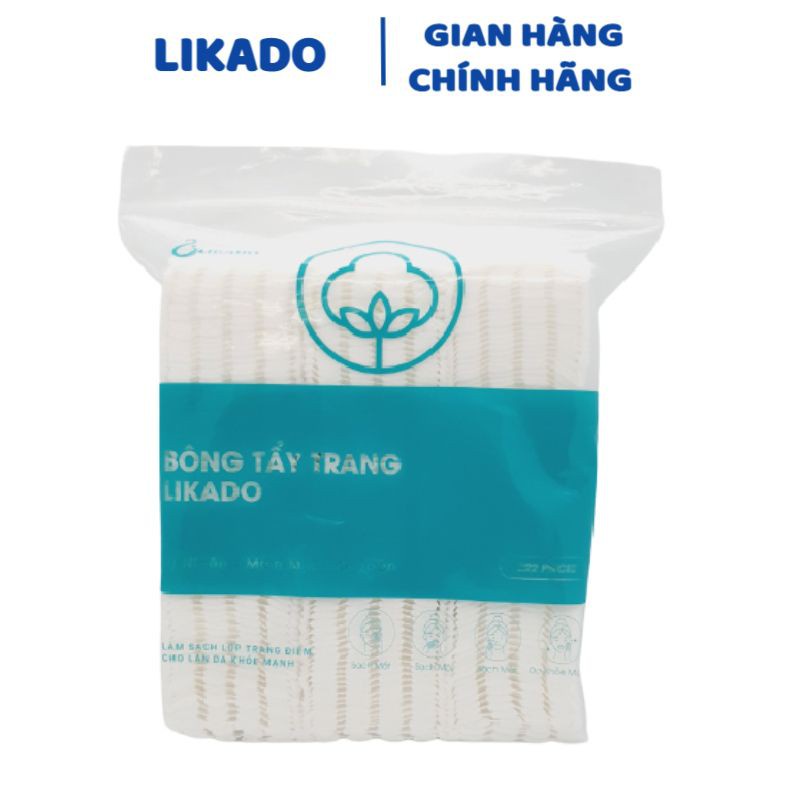 Bông tẩy trang Likado 3 lớp 2 mặt chất liệu Cotton túi 222 miếng( 1 túi)