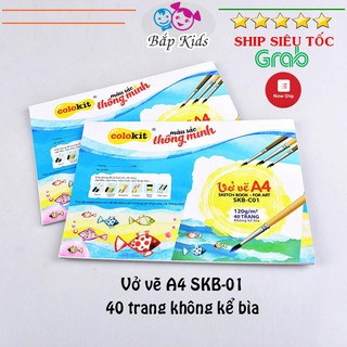 Vở vẽ A4 Colokit SKB-C01 cho bé 40 trang vẽ mỹ thuật 220gram có bìa cứng